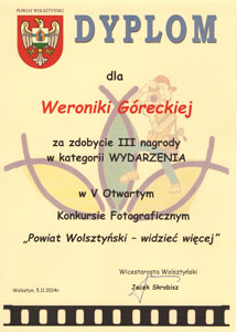 Dyplom Powiat Wolsztyński Weronika Górecka