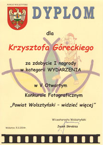Dyplom Powiat Wolsztyński Krzysztof Górecki
